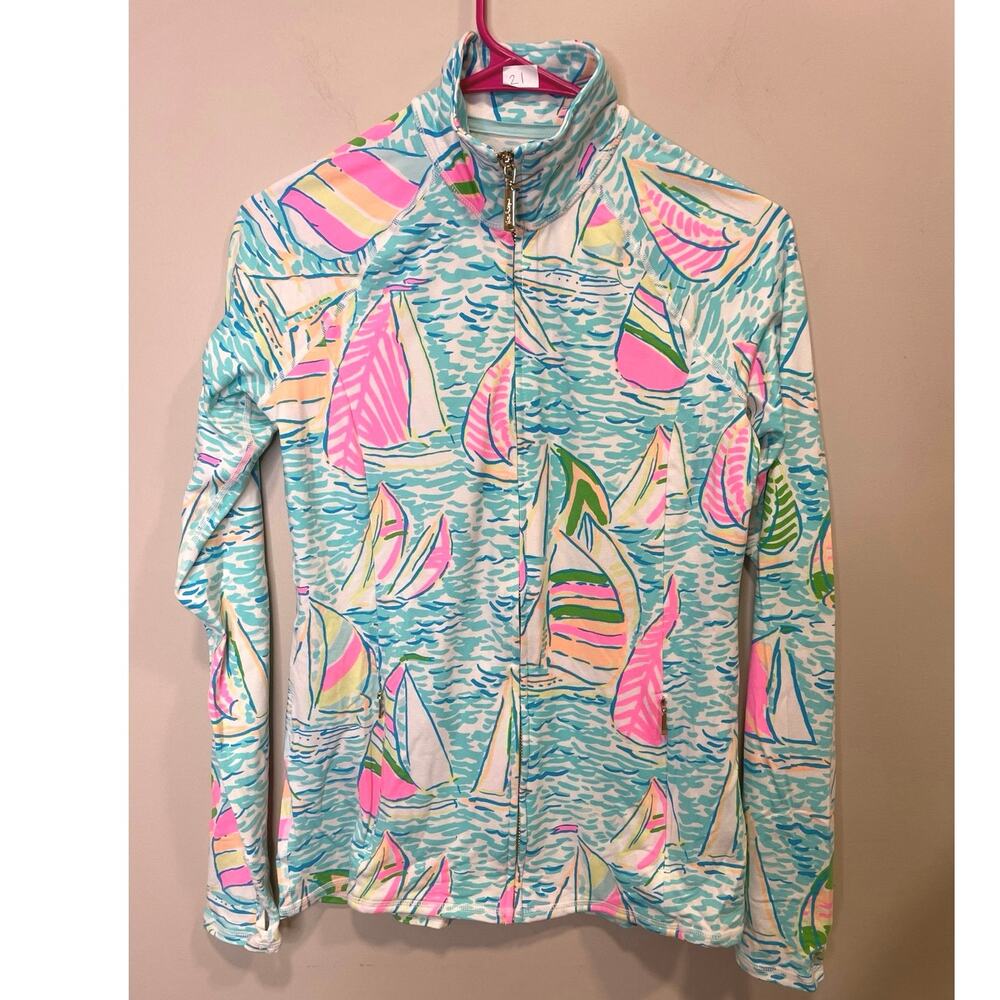 Lilly Pulitzer Luxletic Serena Jacket/Leggings You Gotta Regatta Seaside Sz Sm